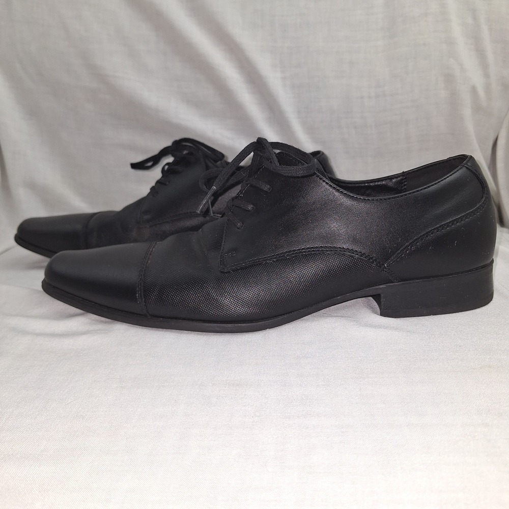 Calvin Klein Black 10.5 Cap Toe Oxford Bachman Mens Dress Shoes 34F9179W Bram